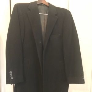 Men’s wool blend single breasted full length coat